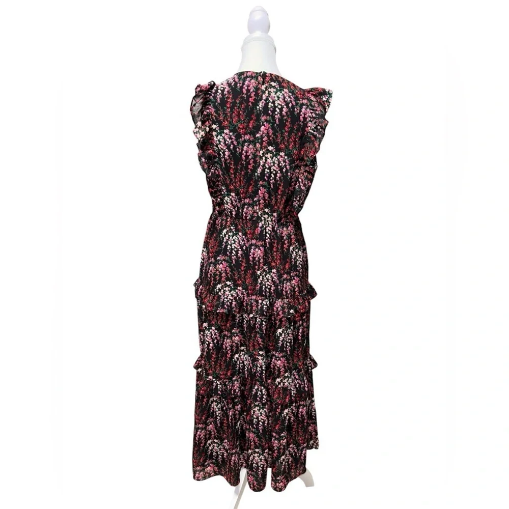 J.Crew Floral Ruffled Tiered Midi Dress